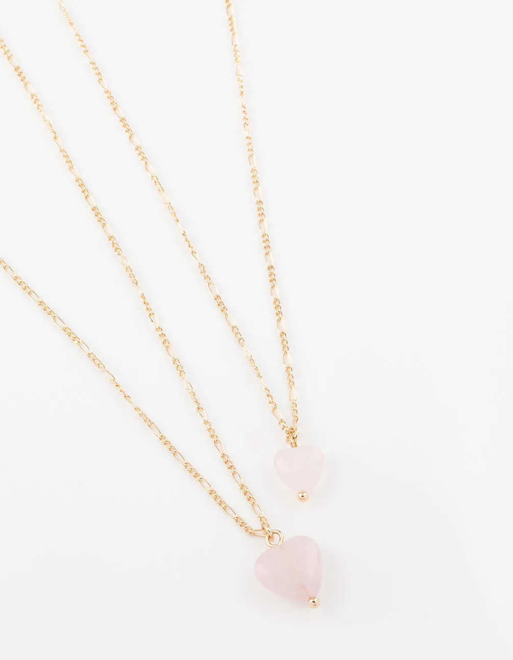 Gold Semi-Precious Mini Heart Necklace Pack