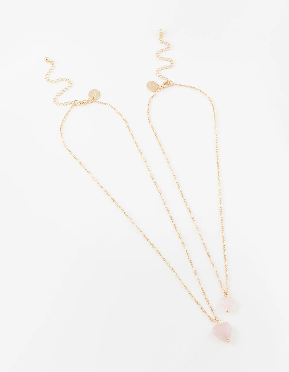 Gold Semi-Precious Mini Heart Necklace Pack