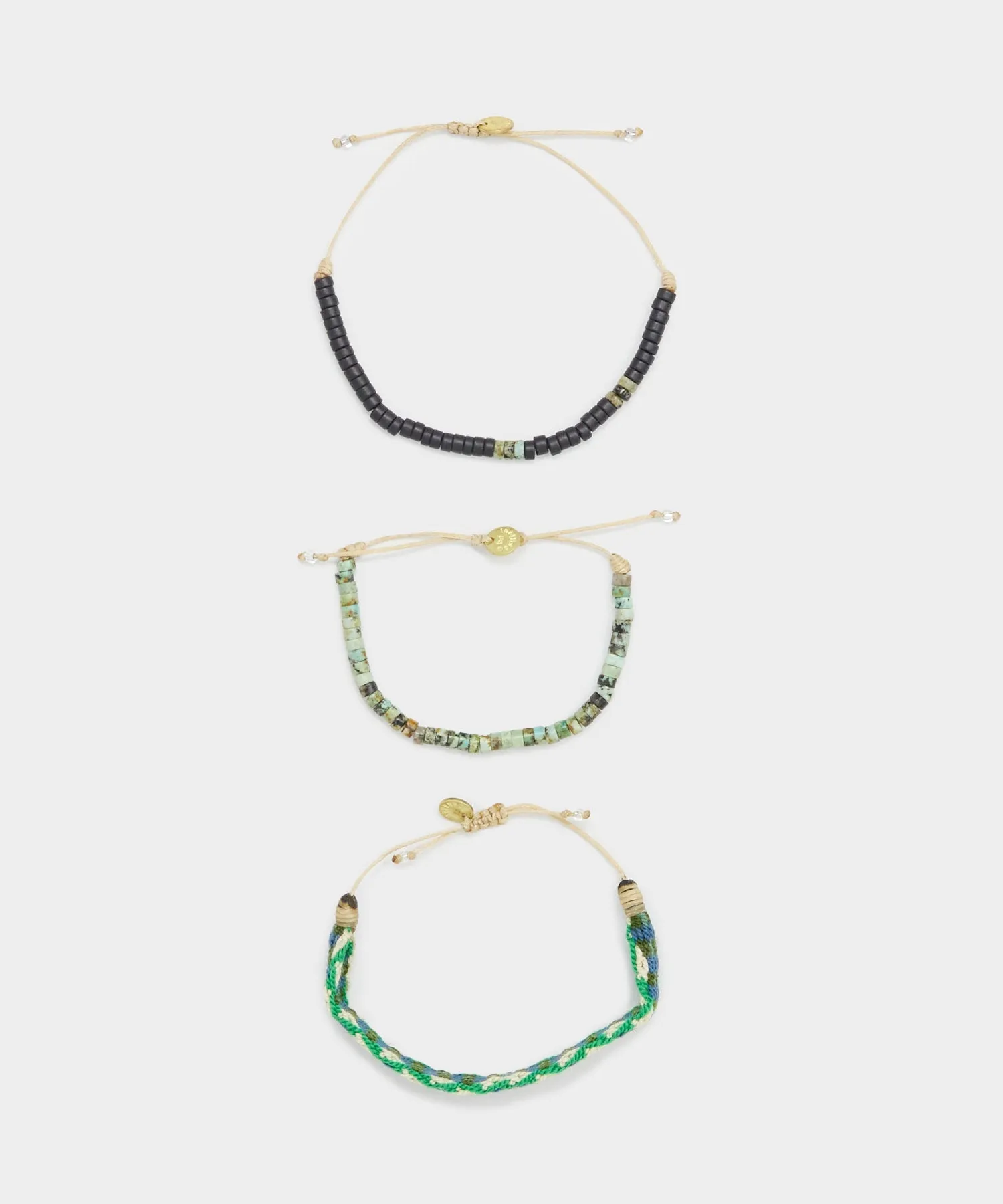 Guanábana Bracelet Set in Jade Green