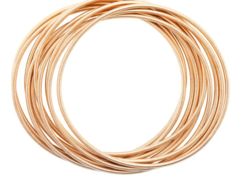 Guitar string bracelets in several colors