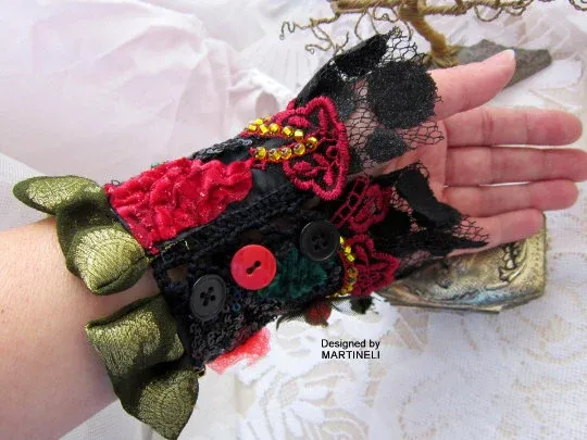 Gypsy Cuff Bracelet,Bohemian Lace Wrist Wrap Bracelet