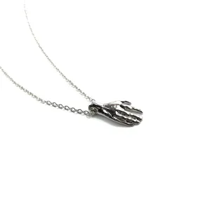 Hand Pendant Necklace in Silver