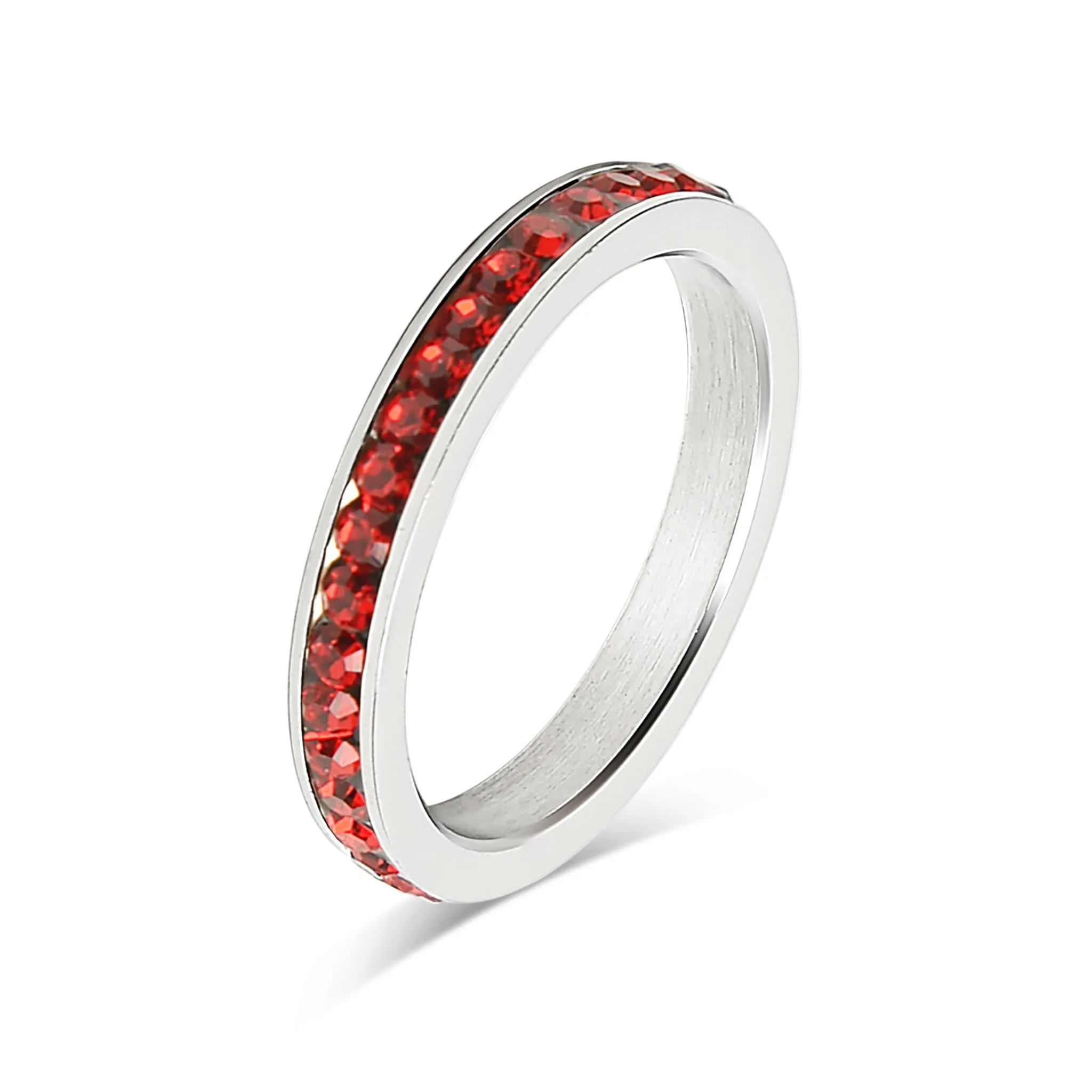 July-December CZ Eternity Stainless Steel Ring / ETR1000