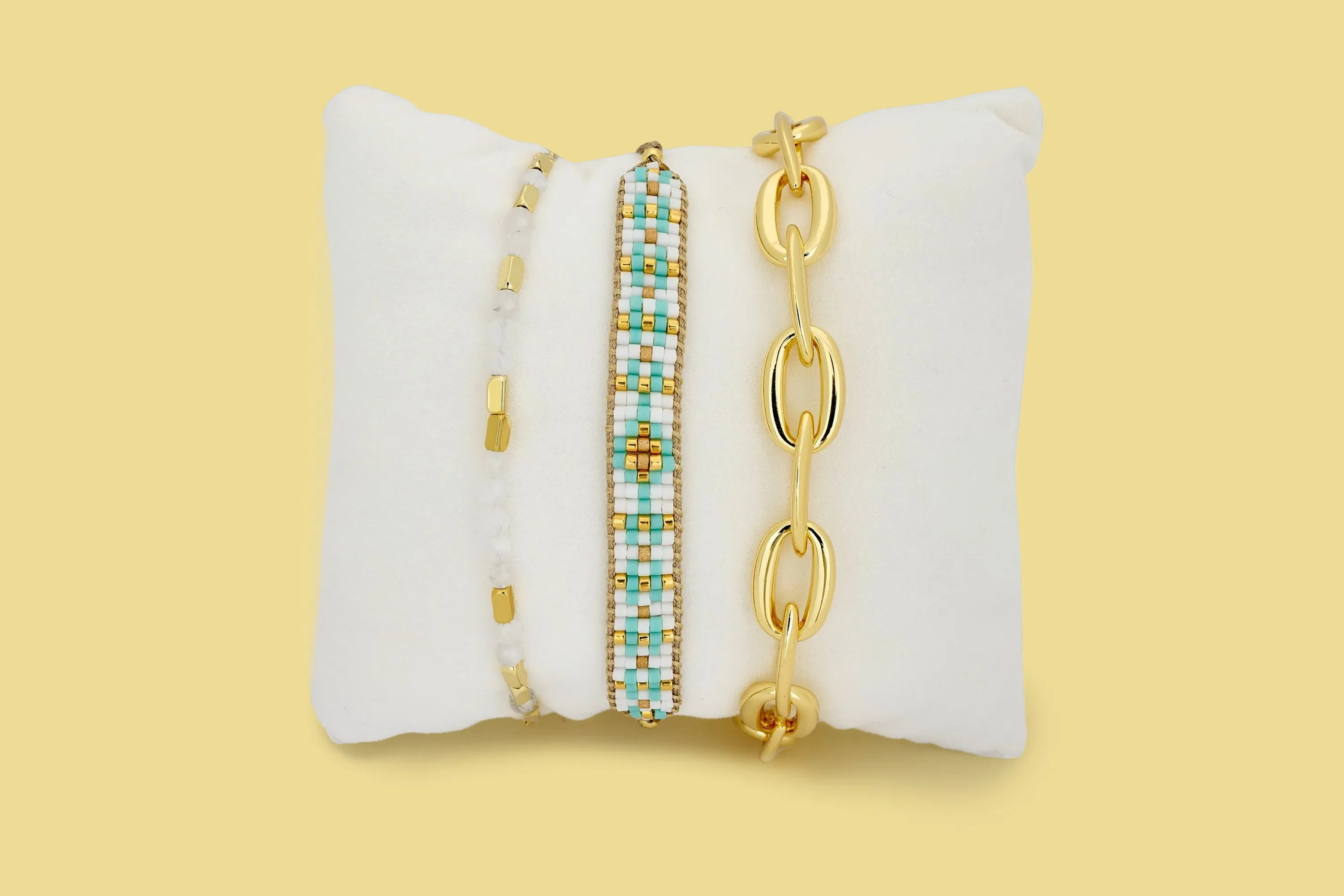 Kasos 3 Layer Gold Bracelet Stack