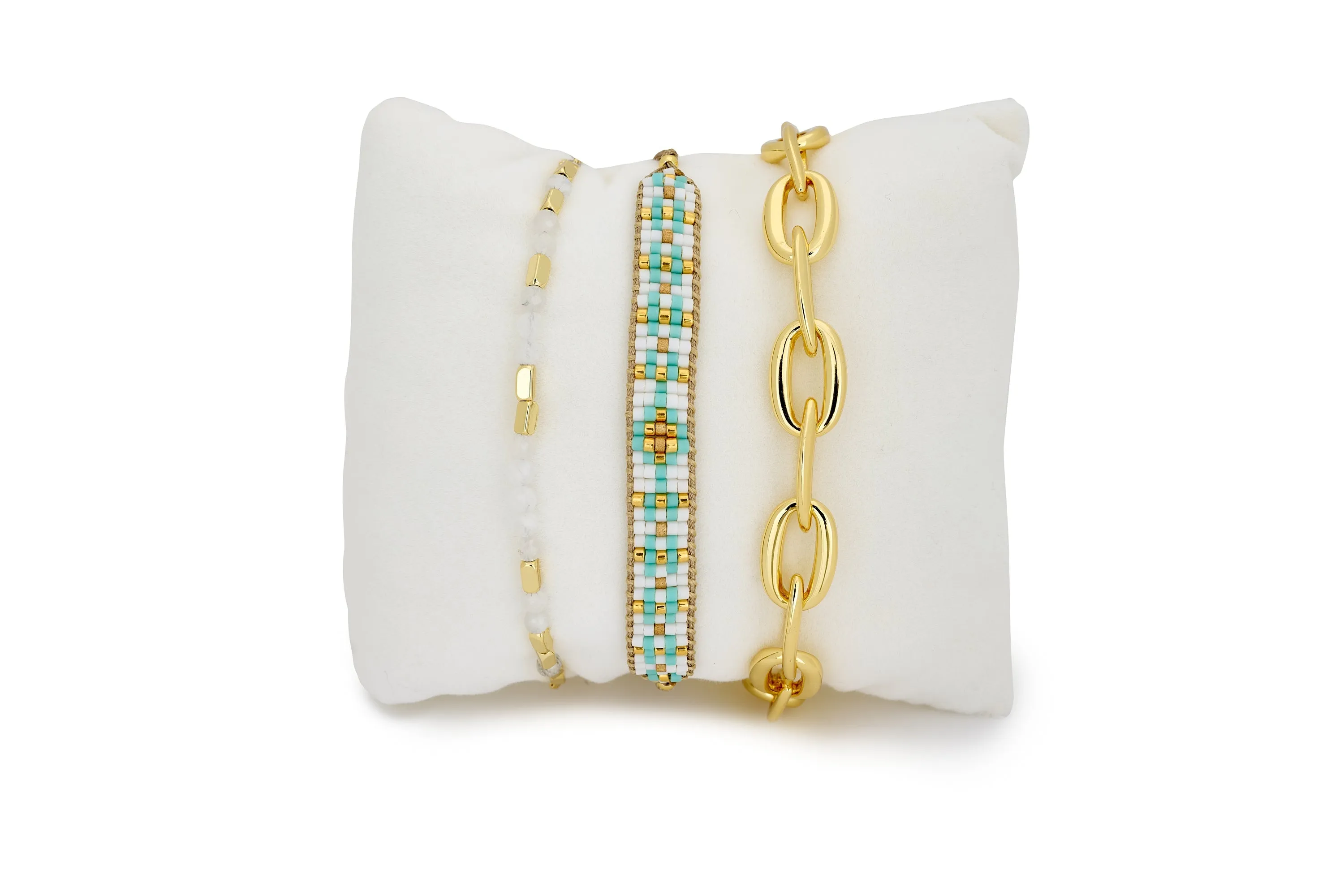 Kasos 3 Layer Gold Bracelet Stack