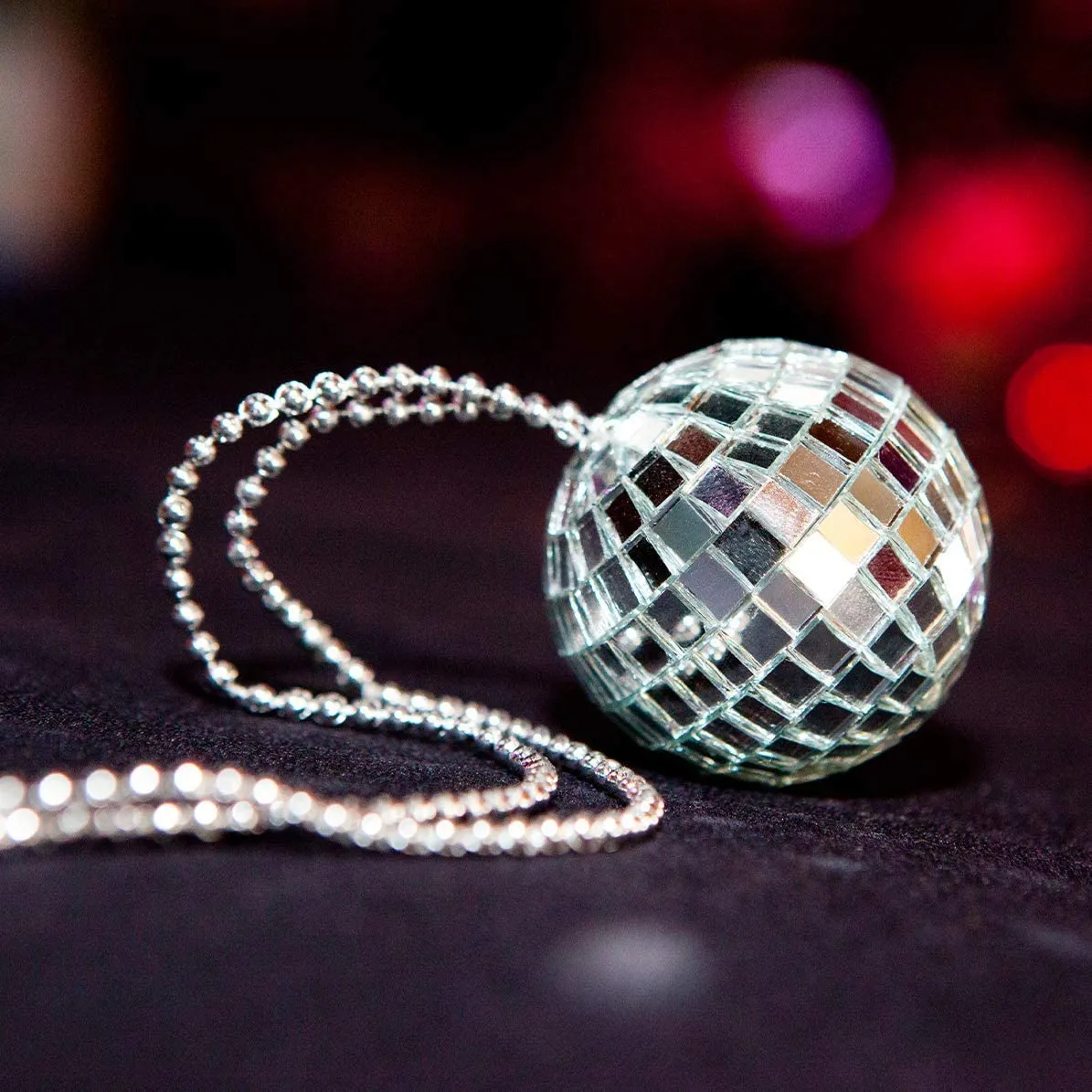 Kicko Mirror Disco Ball Necklaces - 12 Pack - 2 Inch for Personal Wear, 70s Disco Party