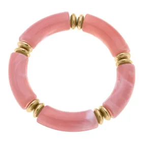 Lelani Disc Resin Stretch Bracelet in Pink