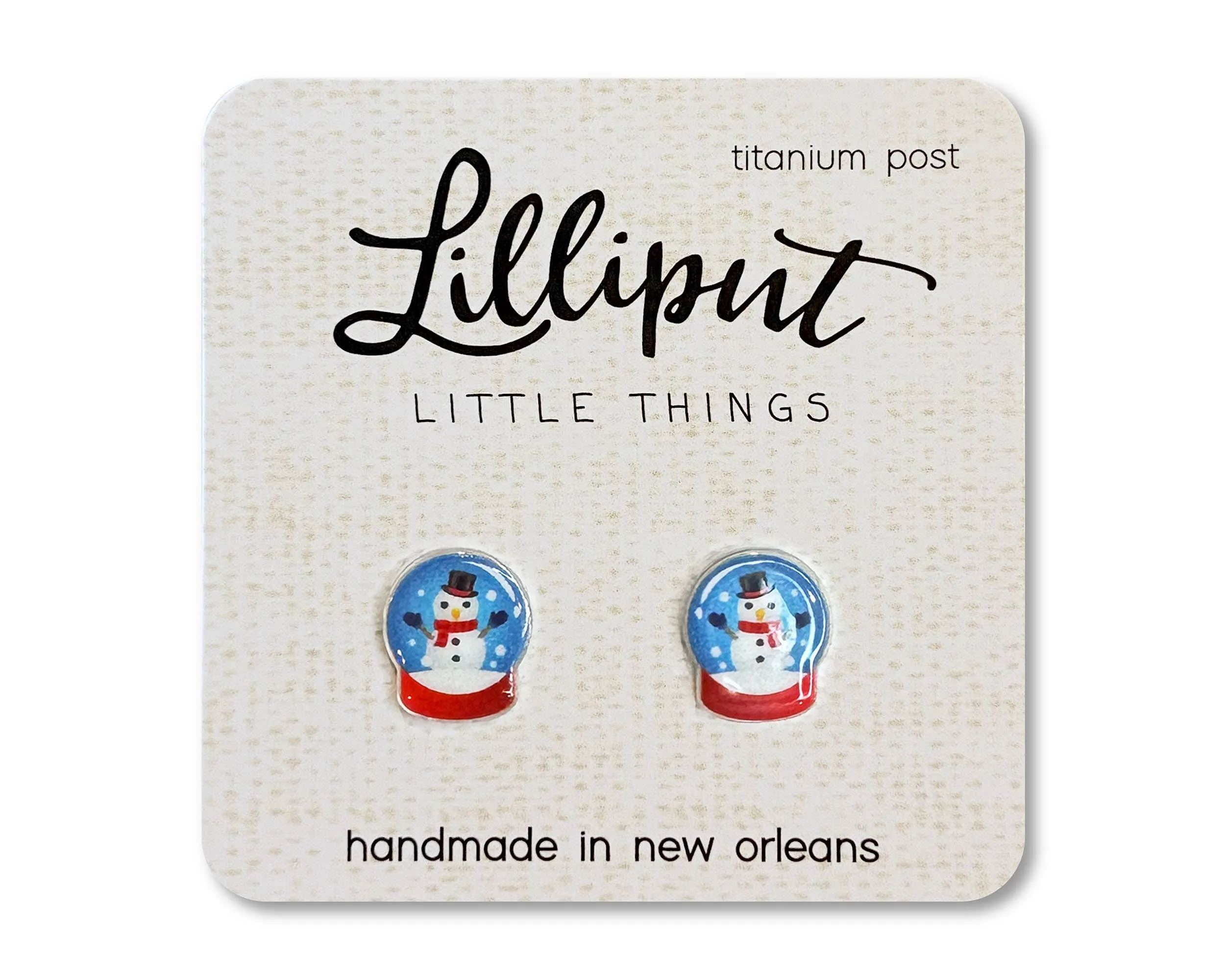 Lilliput Little Things - Snowman Snow Globe Earrings