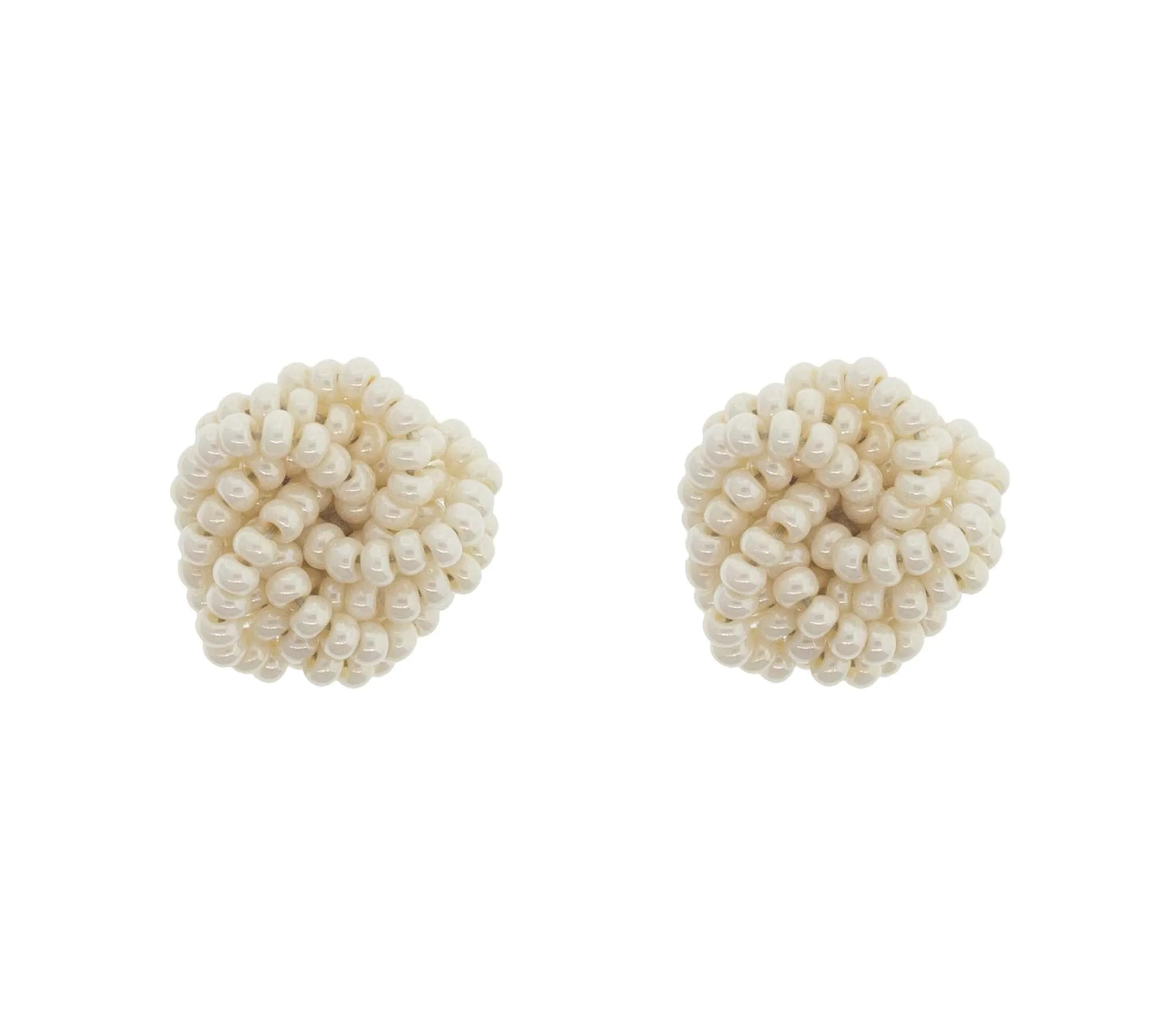 <br>Rosette Earrings<br> Cream