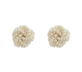 <br>Rosette Earrings<br> Cream