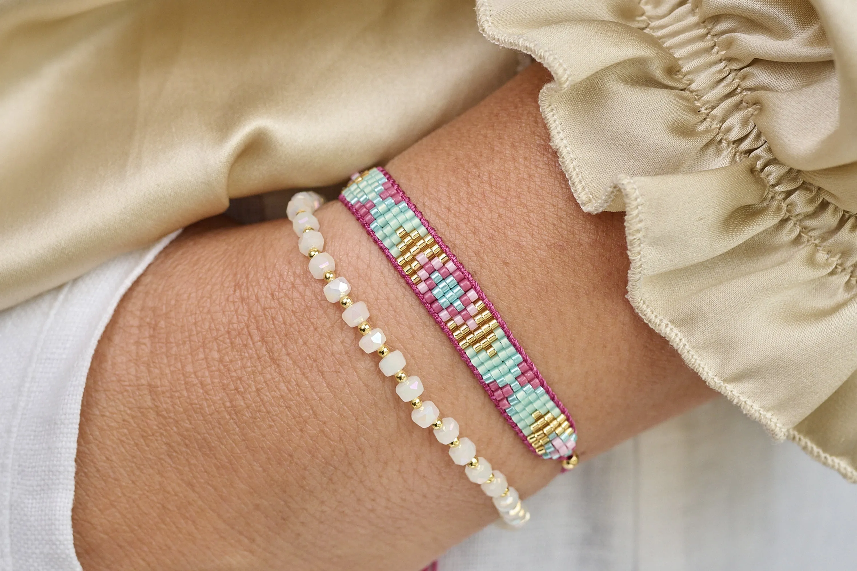 Magic Pink Friendship Beaded Bracelet