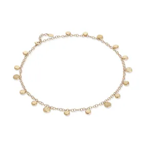 Marco Bicego Jaipur Collection 18K Yellow Gold Engraved and Polished Charm Short Necklace