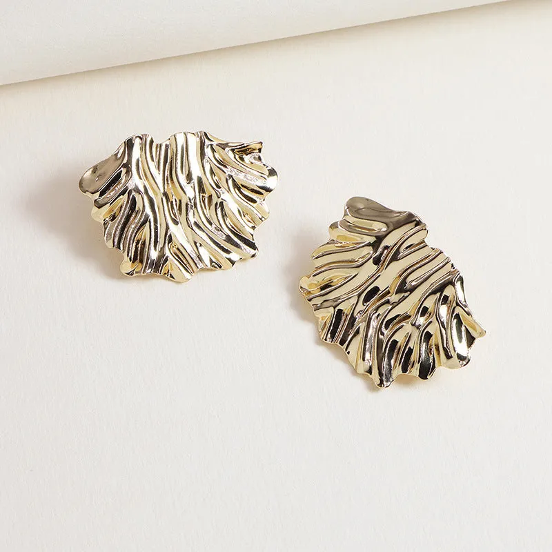 Metallic Opulence Statement Stud Earrings