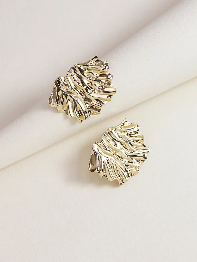 Metallic Opulence Statement Stud Earrings