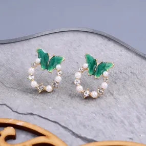 Mini Green Butterfly stud Earrings