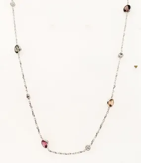 Mixed Gemstone and Diamond by the Yard Necklace