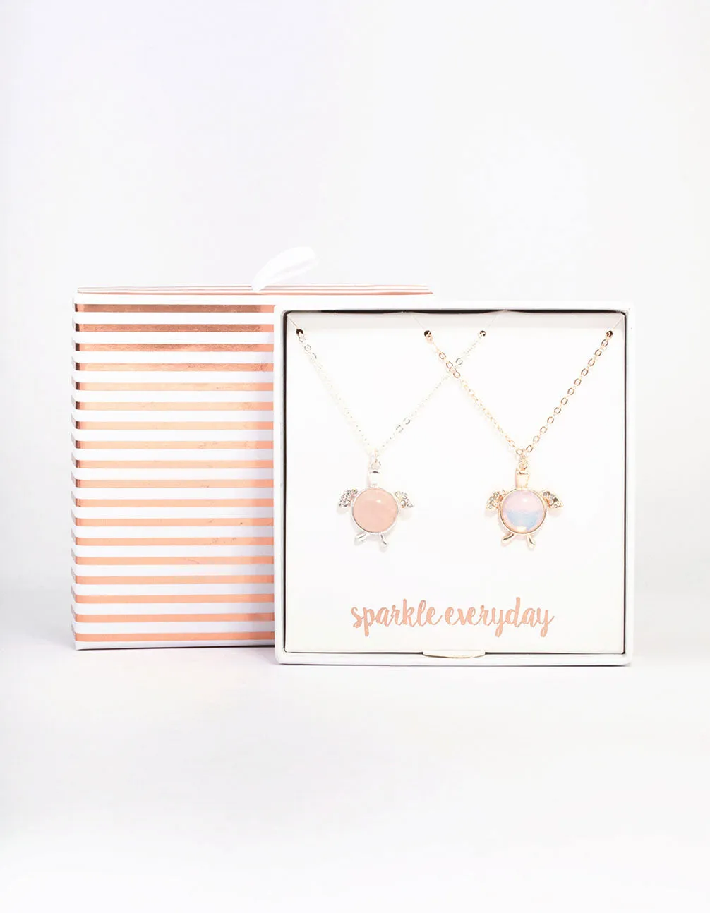 Mixed Metal Pastel Semi-Precious Turtle Necklace Pack