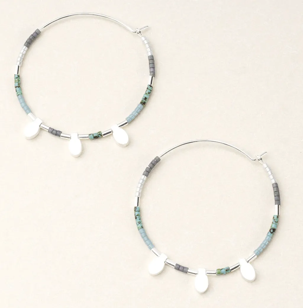 Miyuki Large Hoop Turquoise Multi/Silver