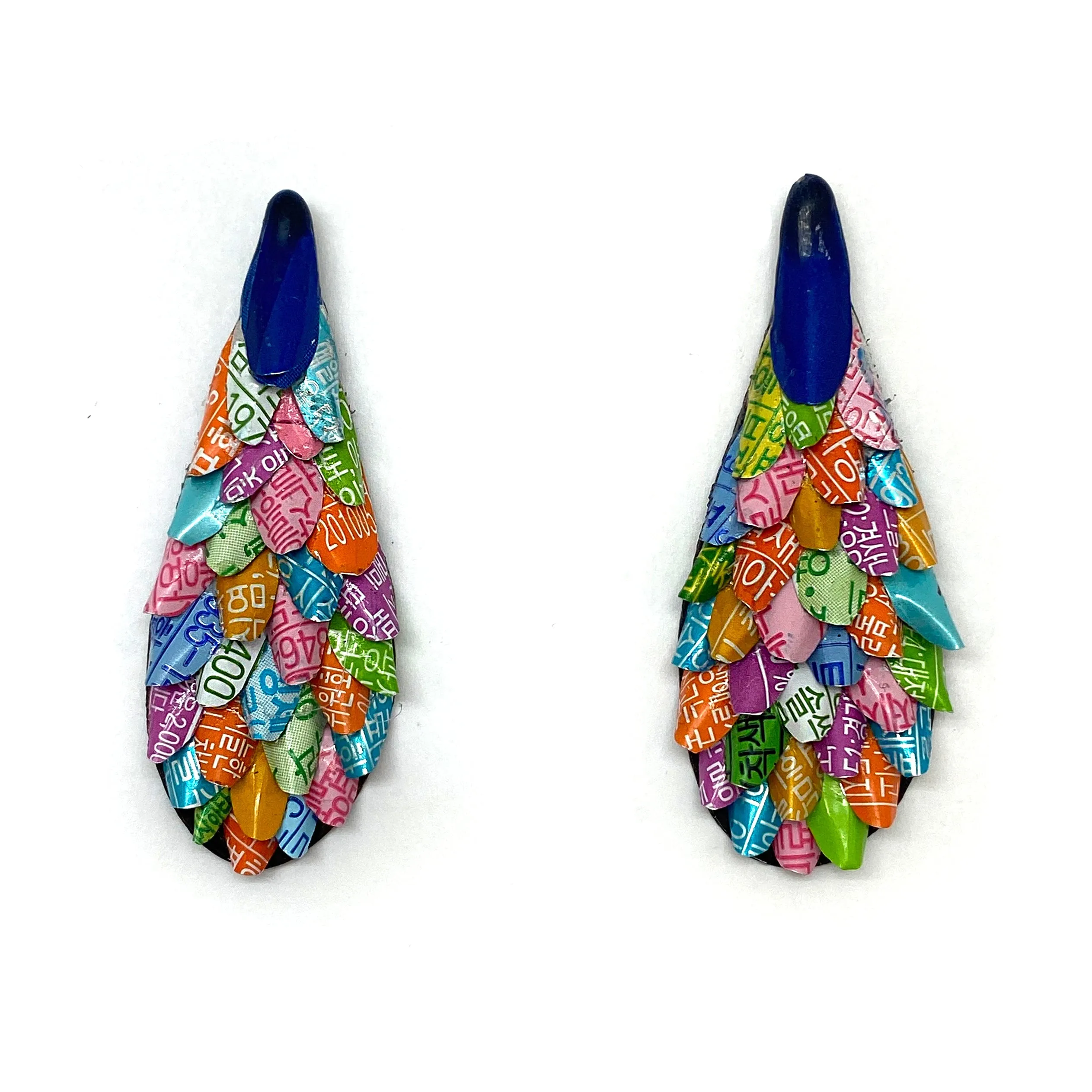 Multicolor Aluminum Tear Drop Post Earrings