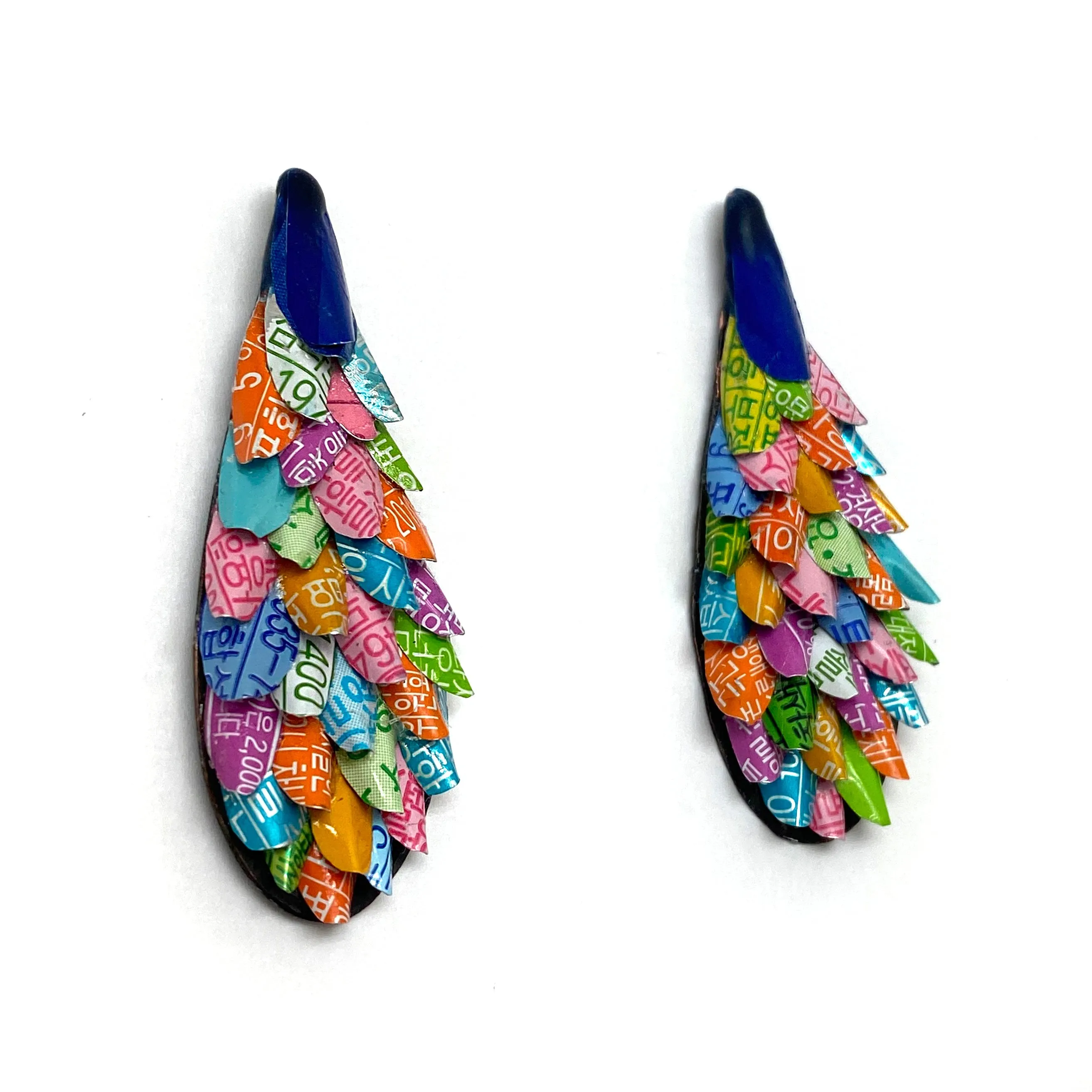 Multicolor Aluminum Tear Drop Post Earrings