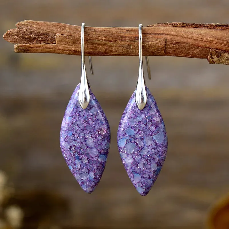 Natural Vibrant Stone Huggie Earrings