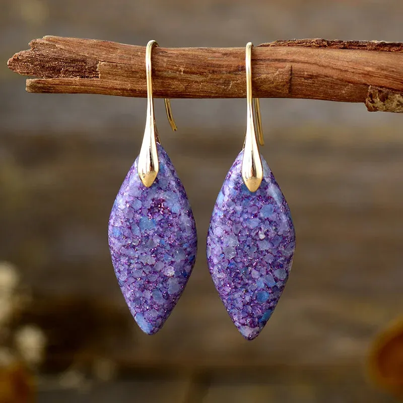 Natural Vibrant Stone Huggie Earrings