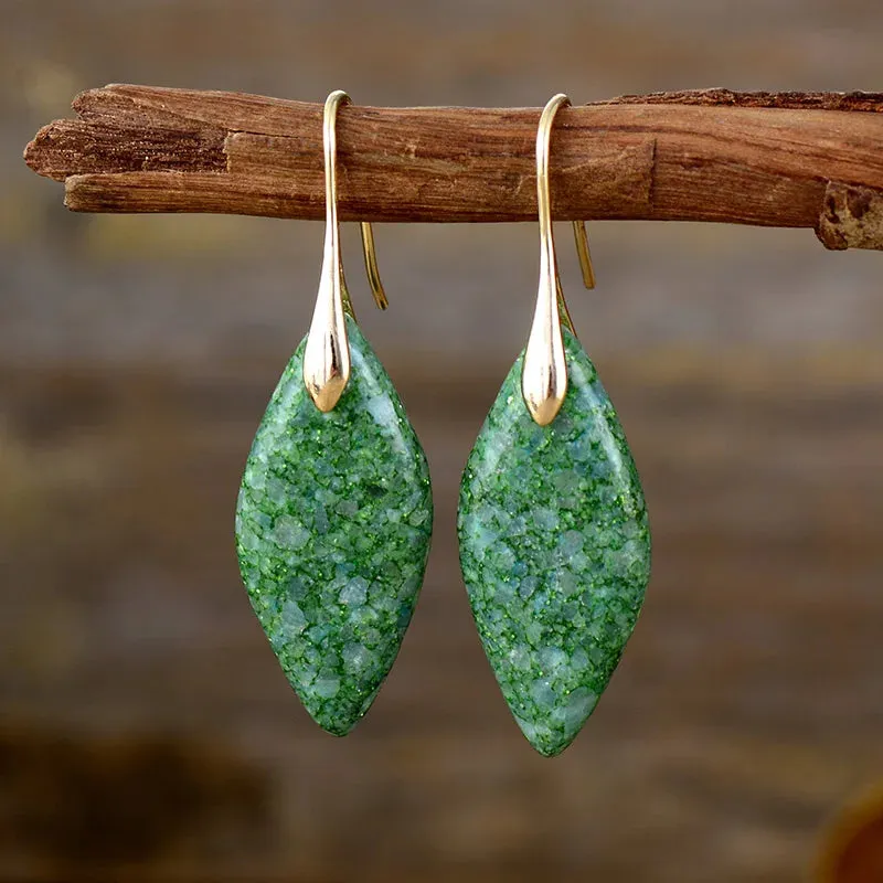 Natural Vibrant Stone Huggie Earrings