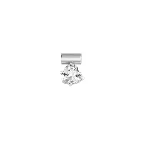 Nomination SeiMia Charm, Heart, White Cubic Zirconia, Silver