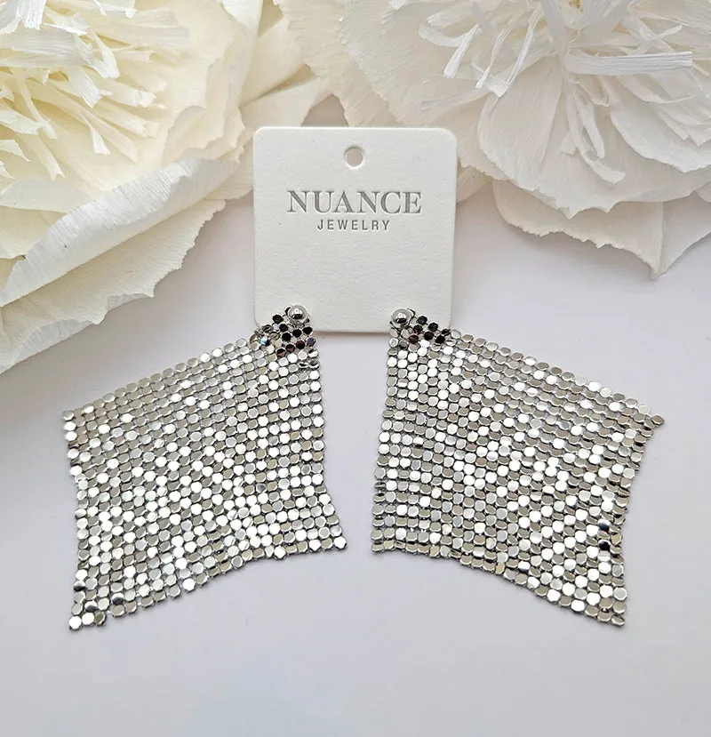 Nuance Metallic Sheet Fringe Earrings