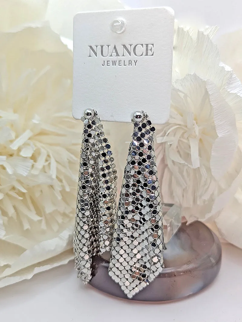 Nuance Metallic Sheet Fringe Earrings