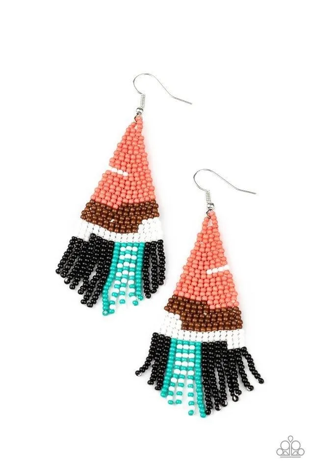 Paparazzi Earring ~ Summer Heat - Orange