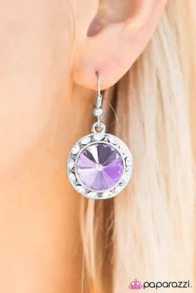 Paparazzi Earring ~ Turn on the Sparkle - Purple