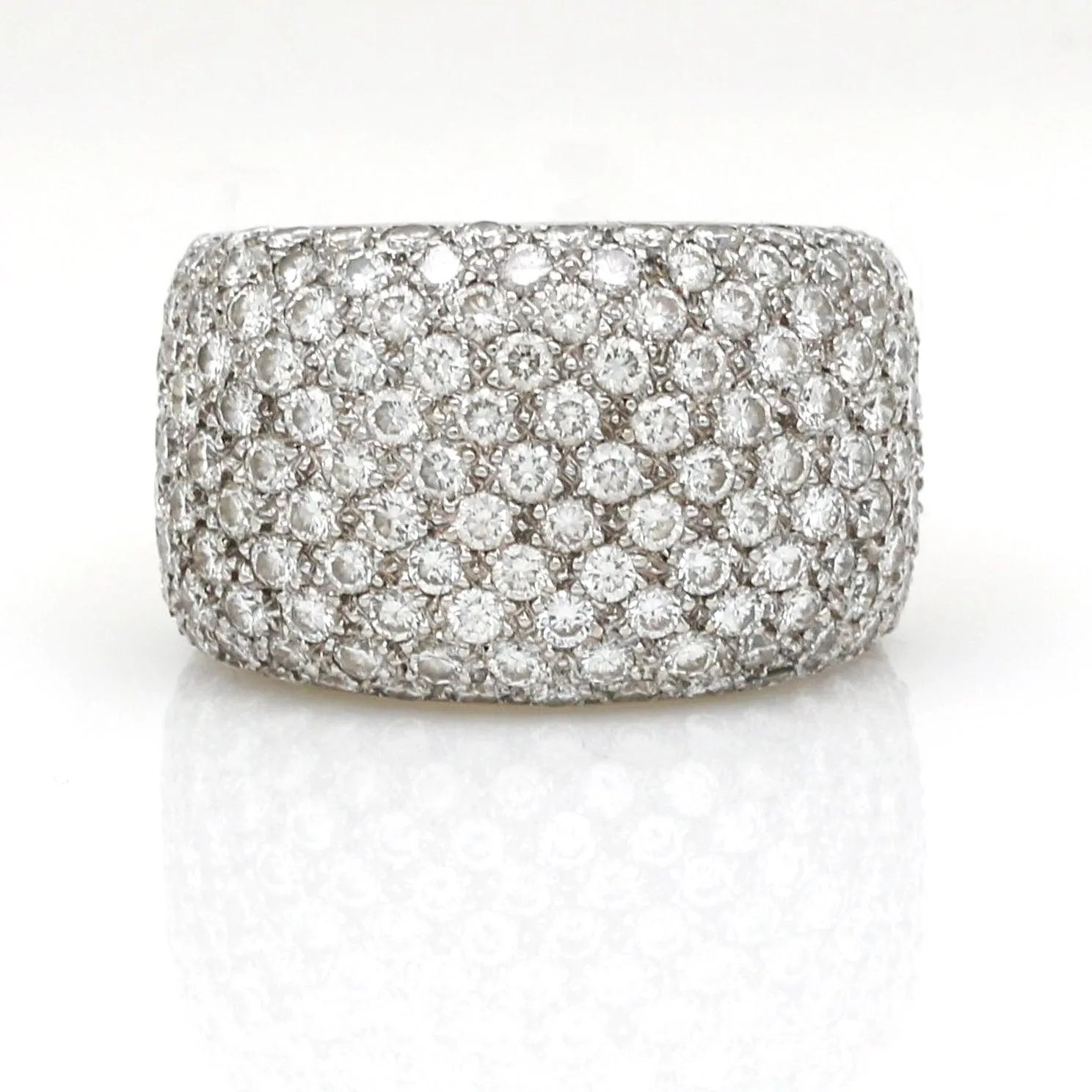 Pave Diamond Statement Ring in 18k White and Yellow Gold