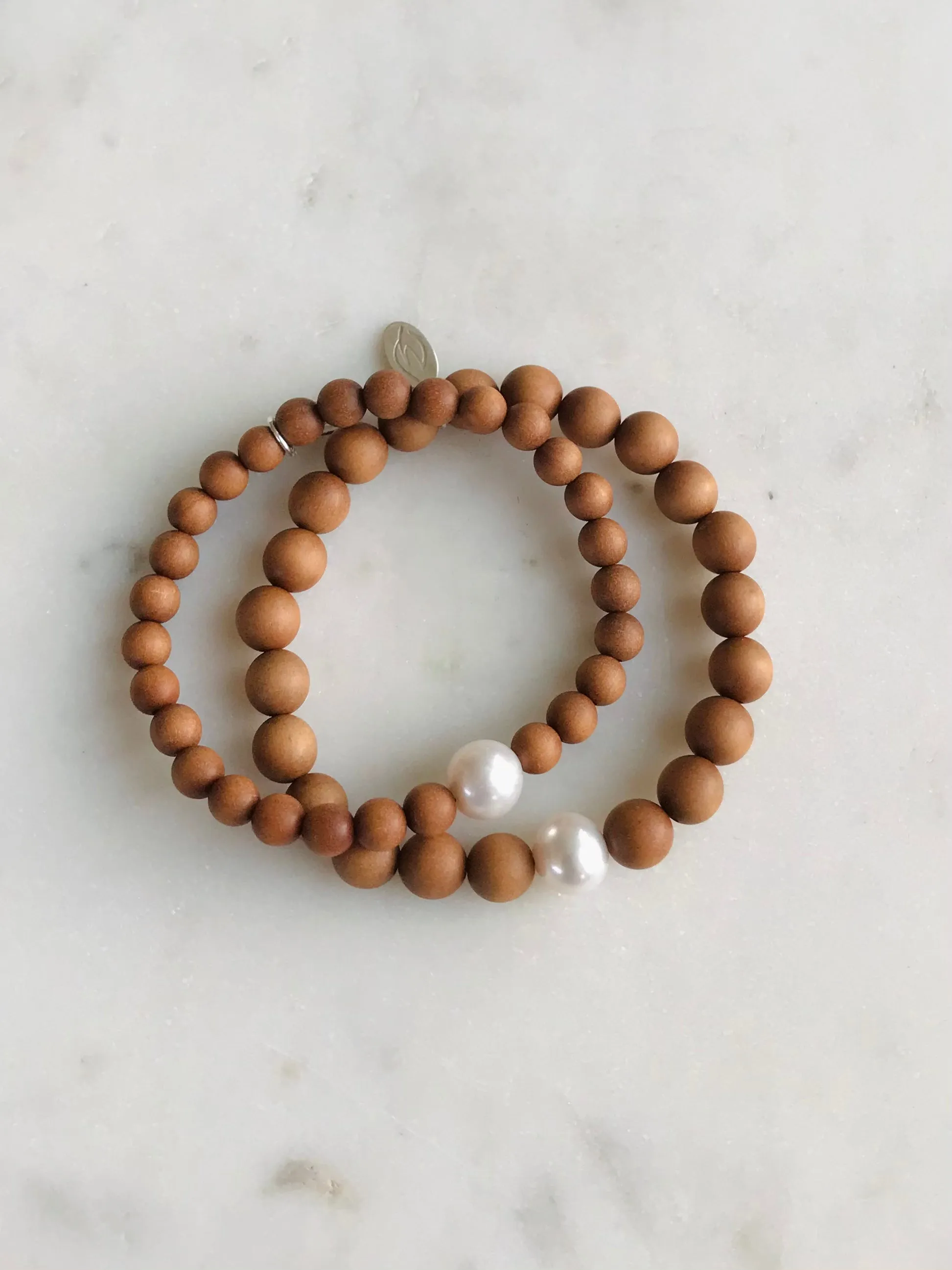 Pearl & Sandalwood Bracelet