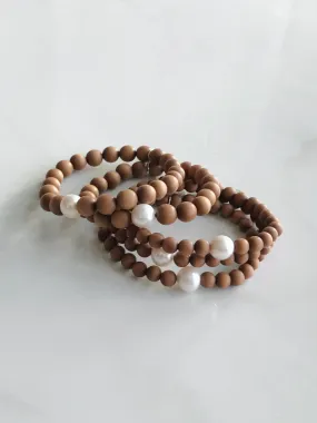 Pearl & Sandalwood Bracelet