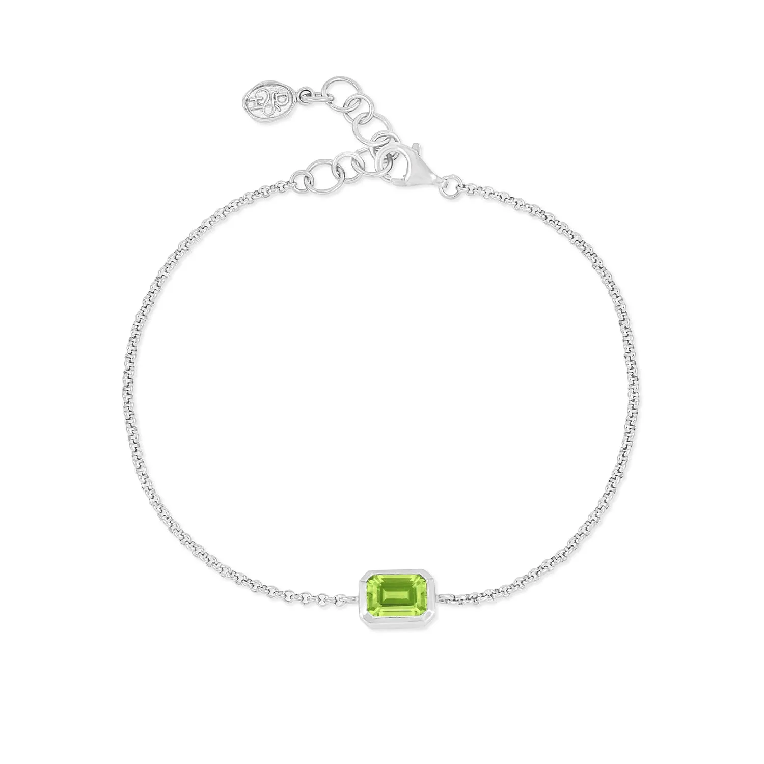 Peridot Octagon Chain Bracelet