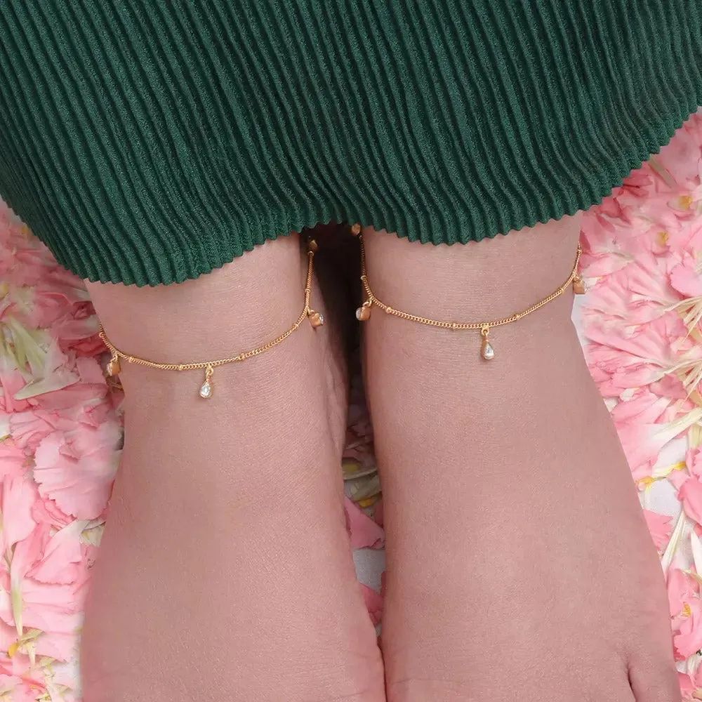 Petals Motif Silver 92.5 Anklet