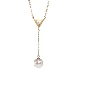 "Drawing" Diamond Pearl Necklace