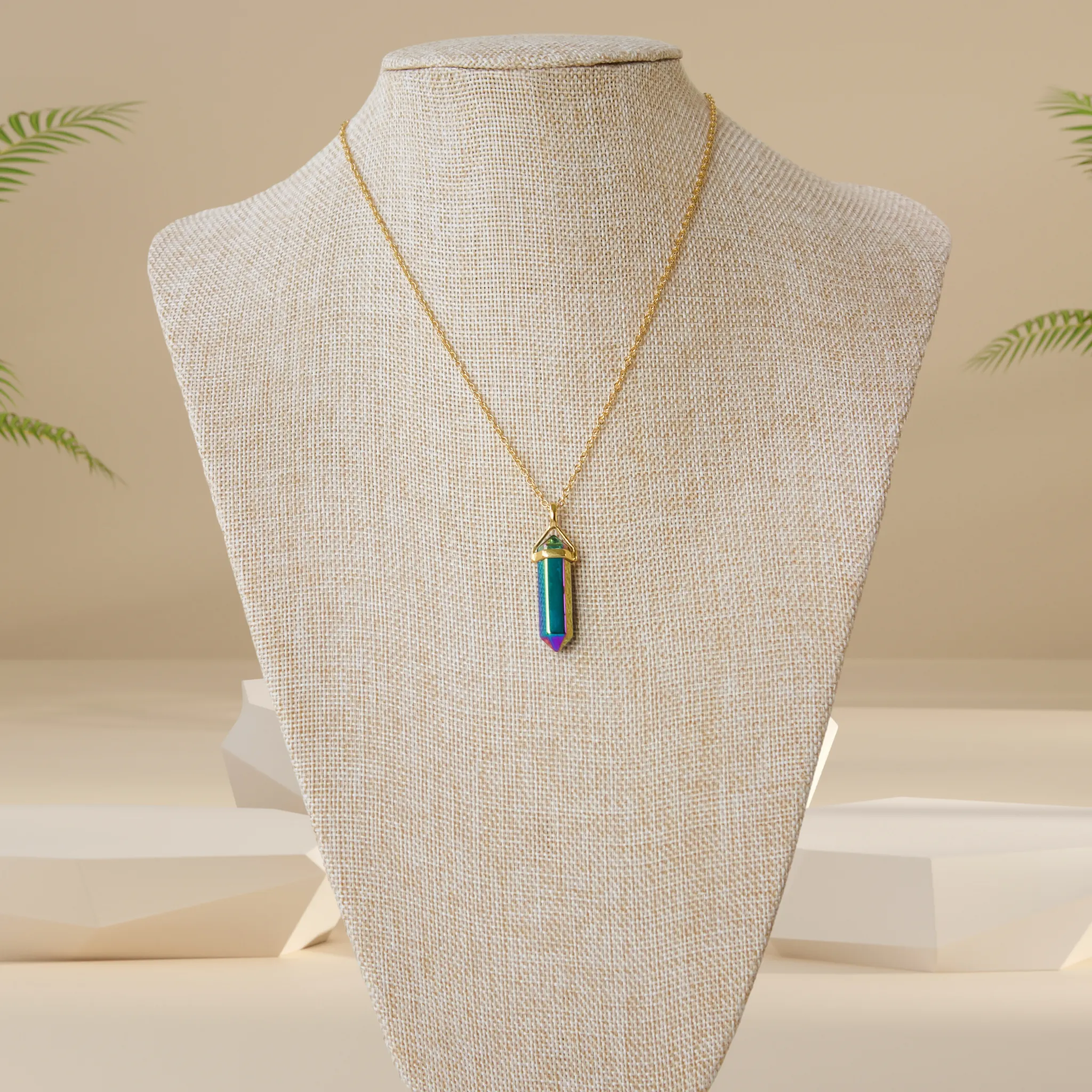 Rainbow Aura Titanium Necklace