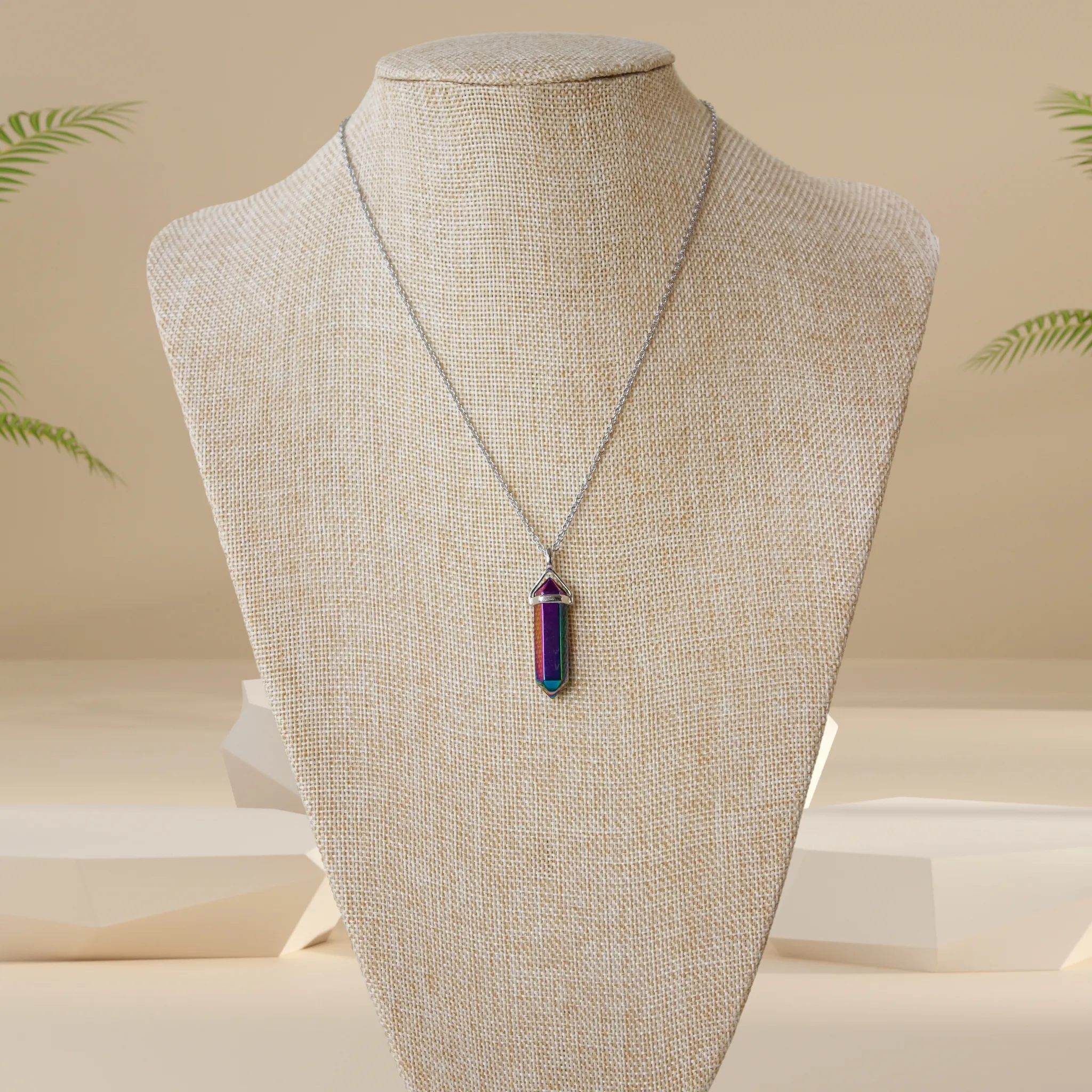 Rainbow Aura Titanium Necklace