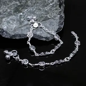 Real Silver Kids Anklets 4.7"