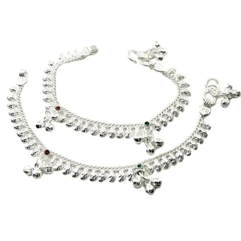 Real Silver Kids Anklets (Pajeb) 6"