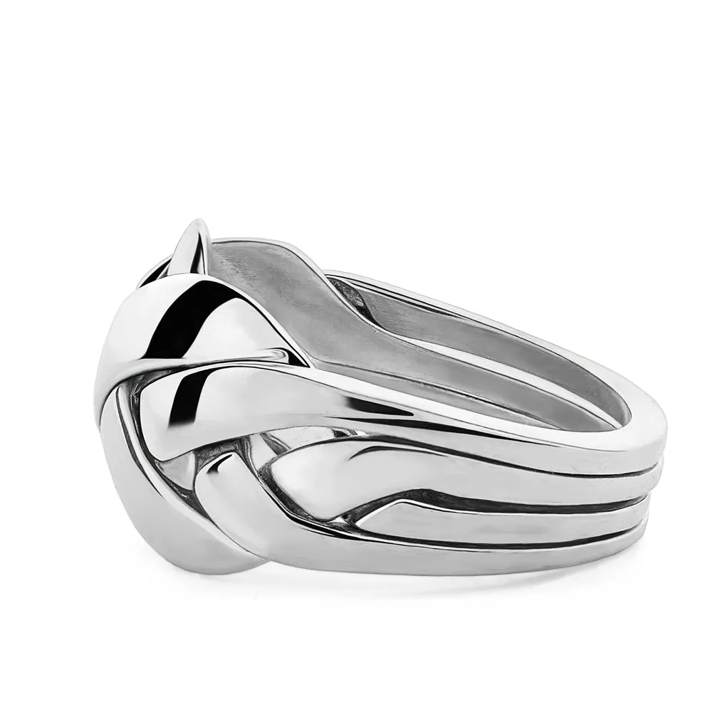 Retired UNISEX 4 band STERLING SILVER Puzzle Ring 4BDS