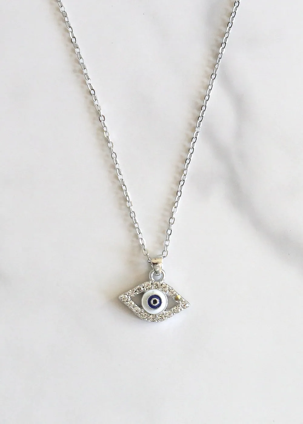 Rhinestone Evil Eye Necklace