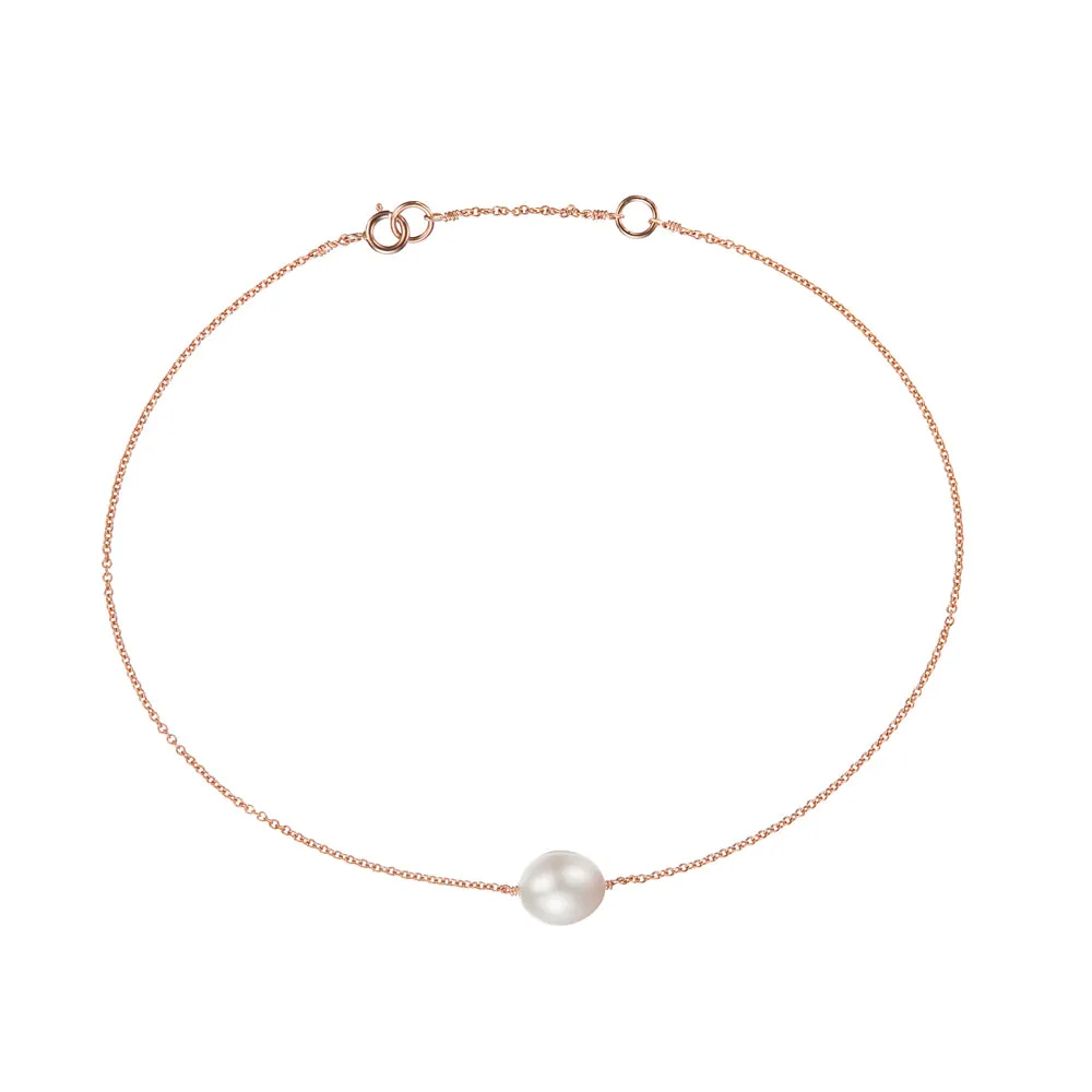 Rose Gold Small Pearl Anklet