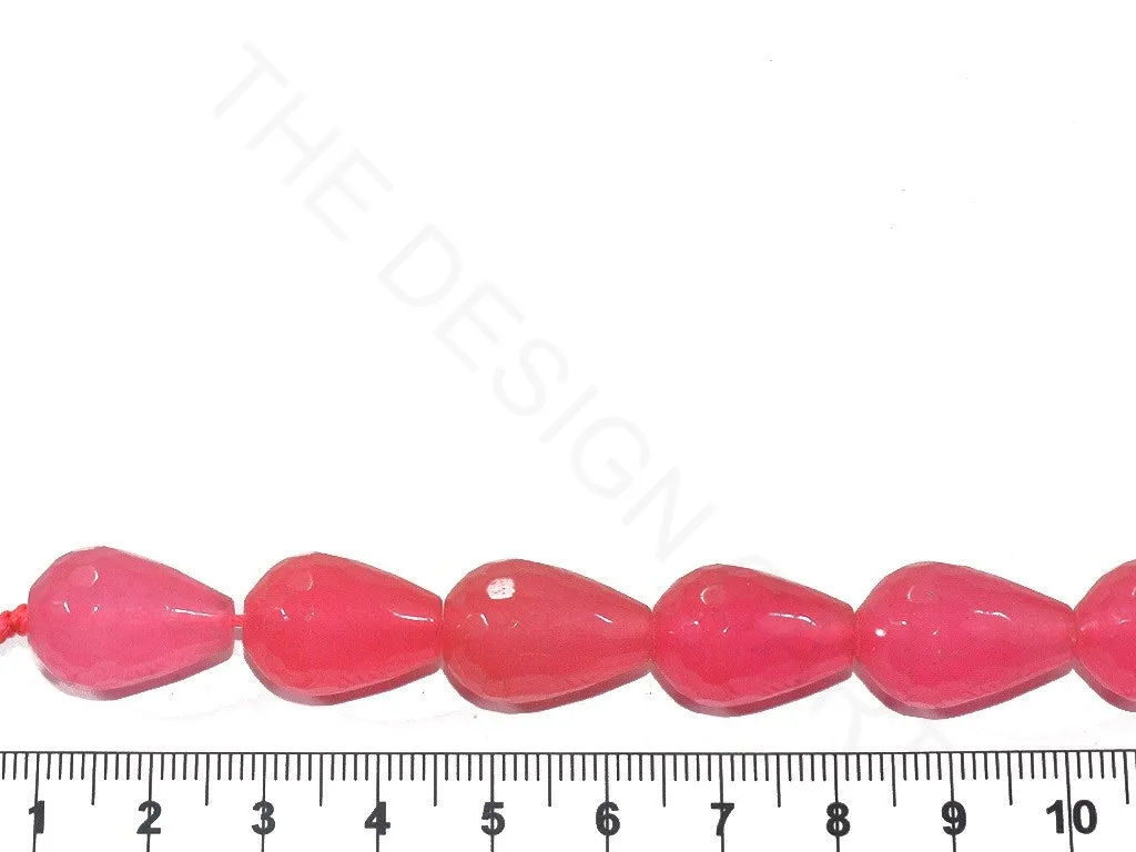 Rose Pink Drop Jade Semi Precious Stones