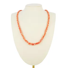 Salmon Coral 3 Strand Twisted Necklace