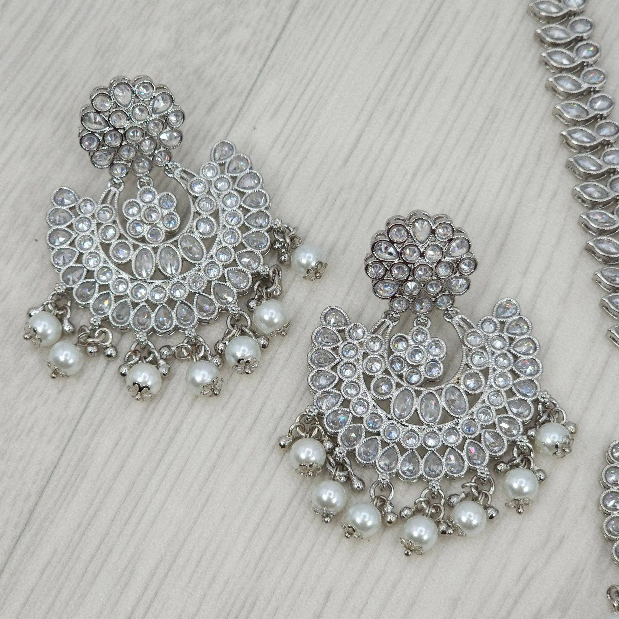 Shazia Polki Rani Haar Set - Silver