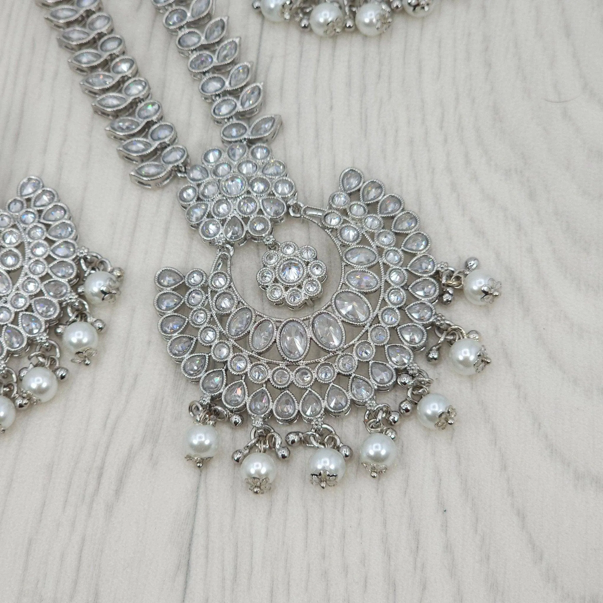 Shazia Polki Rani Haar Set - Silver