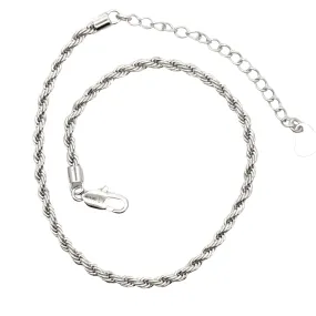 Silver Rope Anklet